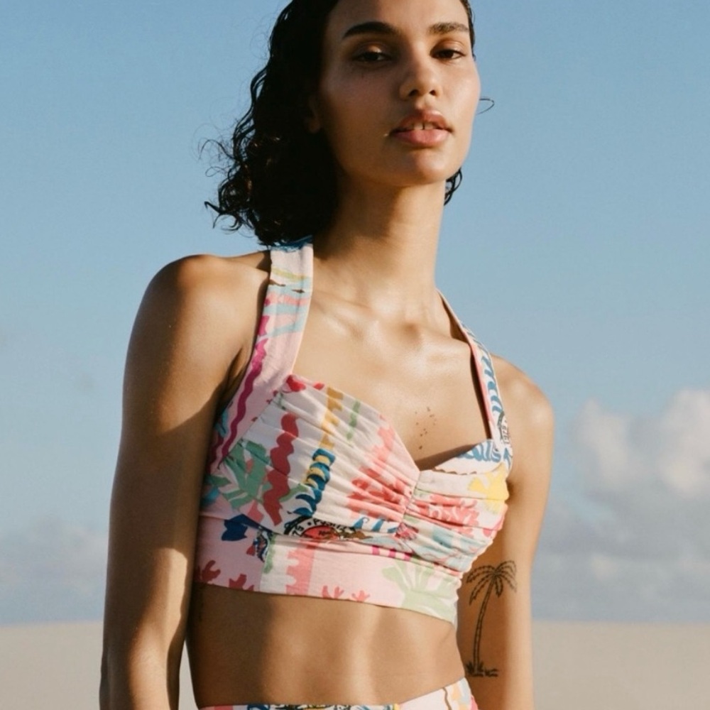 Zara PATCHWORK PRINT TOP